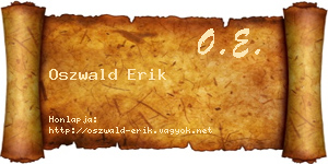 Oszwald Erik névjegykártya
